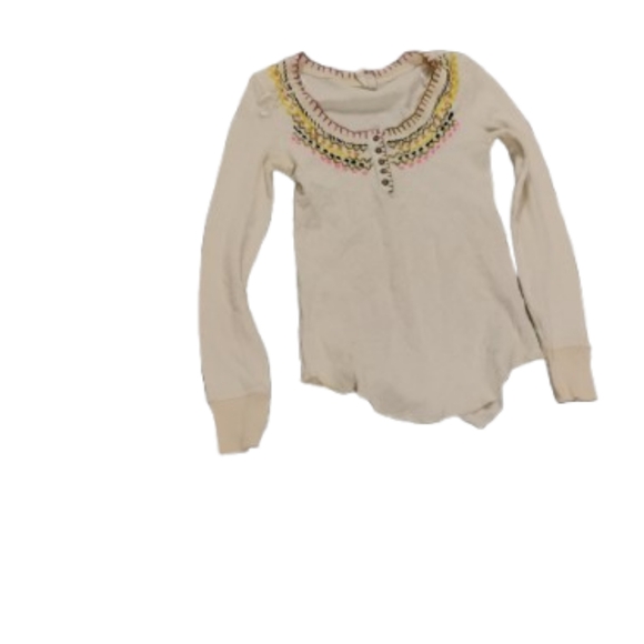 Free People Women's Multicolored Stitch Thermal Top Sz M - Picture 1 of 6